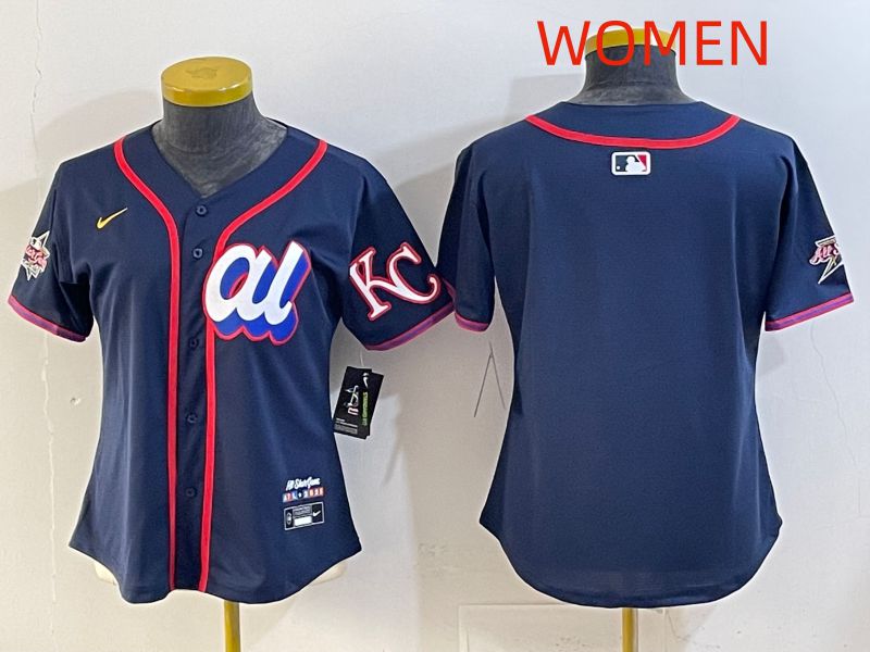 Women 2025 Kansas City Royals Blank Drak Blue All star Nike MLB Jersey style 01->women mlb jersey->Women Jersey